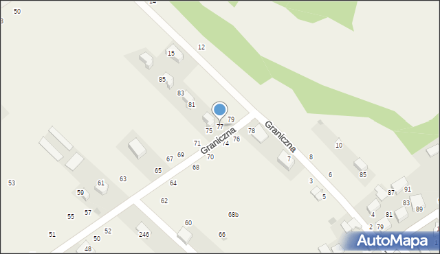 Zelków, Piękna, 77, mapa Zelków