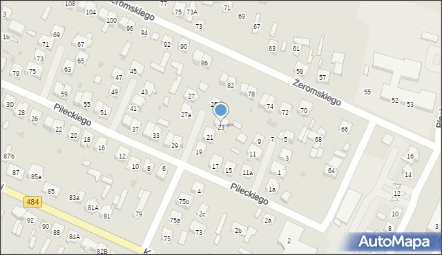 Zelów, Pileckiego Witolda, płk., 23, mapa Zelów