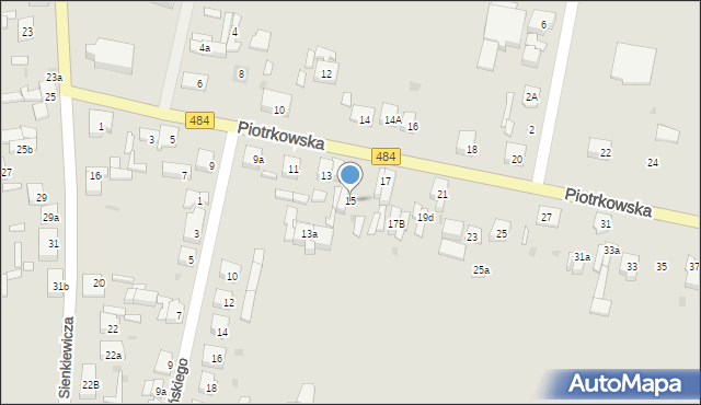 Zelów, Piotrkowska, 15, mapa Zelów