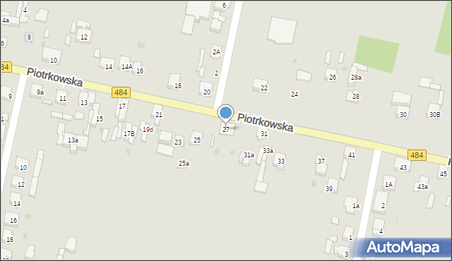 Zelów, Piotrkowska, 27, mapa Zelów