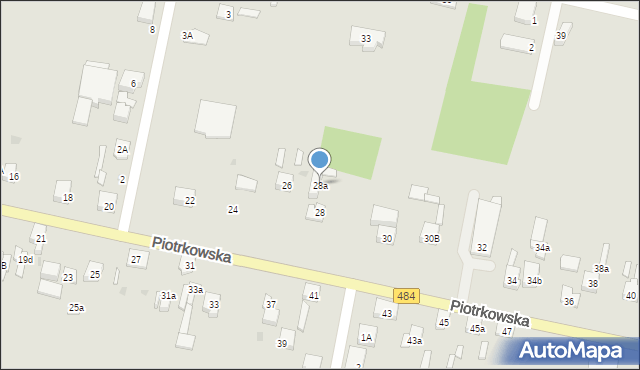 Zelów, Piotrkowska, 28a, mapa Zelów