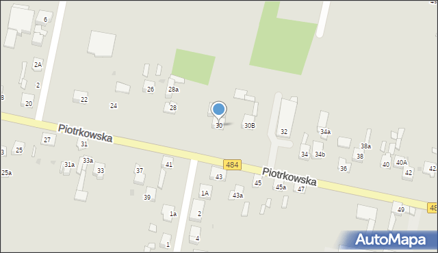 Zelów, Piotrkowska, 30, mapa Zelów