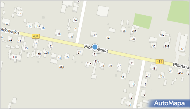 Zelów, Piotrkowska, 31, mapa Zelów