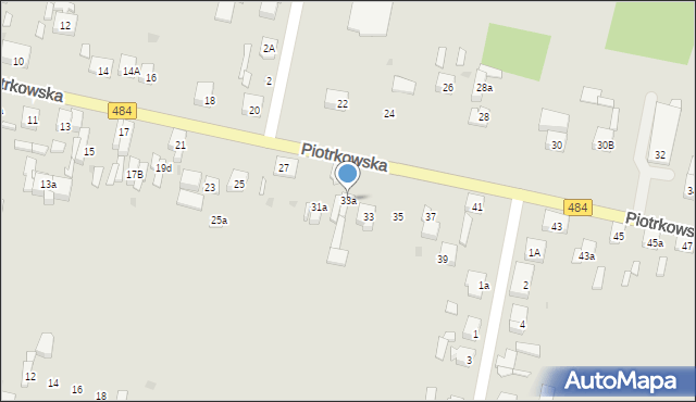 Zelów, Piotrkowska, 33a, mapa Zelów