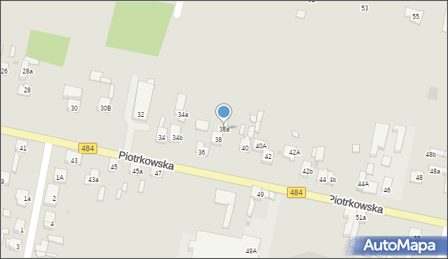 Zelów, Piotrkowska, 38a, mapa Zelów