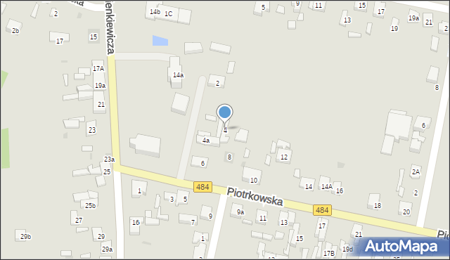 Zelów, Piotrkowska, 4, mapa Zelów