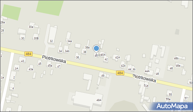 Zelów, Piotrkowska, 40, mapa Zelów