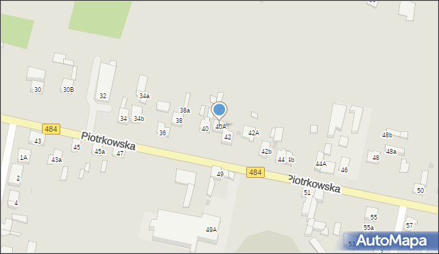 Zelów, Piotrkowska, 40A, mapa Zelów