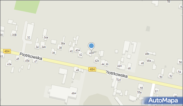 Zelów, Piotrkowska, 42A, mapa Zelów