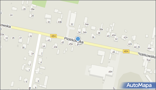 Zelów, Piotrkowska, 47, mapa Zelów