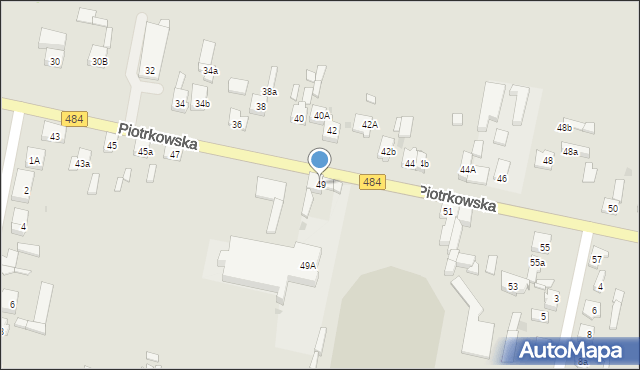 Zelów, Piotrkowska, 49, mapa Zelów