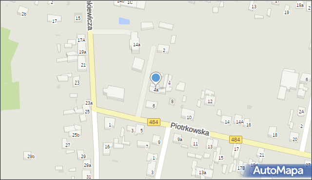 Zelów, Piotrkowska, 4a, mapa Zelów