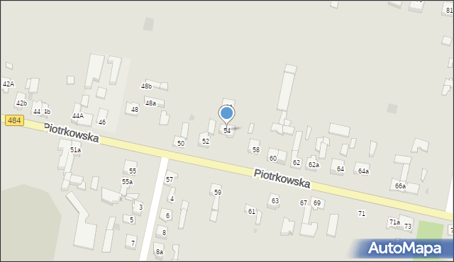 Zelów, Piotrkowska, 54/56, mapa Zelów