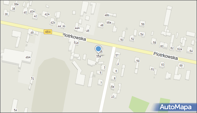 Zelów, Piotrkowska, 55a, mapa Zelów