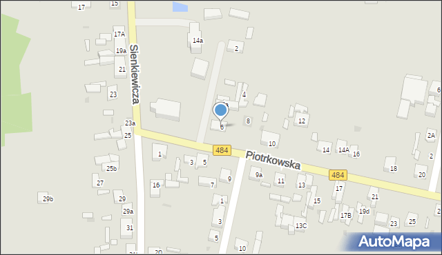 Zelów, Piotrkowska, 6, mapa Zelów