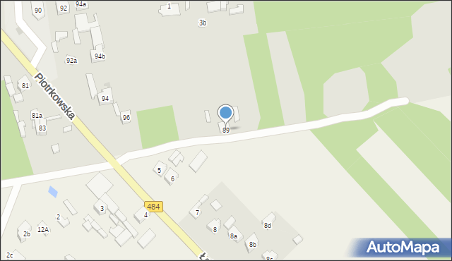 Zelów, Piotrkowska, 89, mapa Zelów