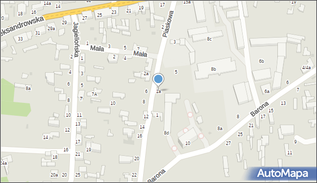 Zgierz, Piaskowa, 1a, mapa Zgierz