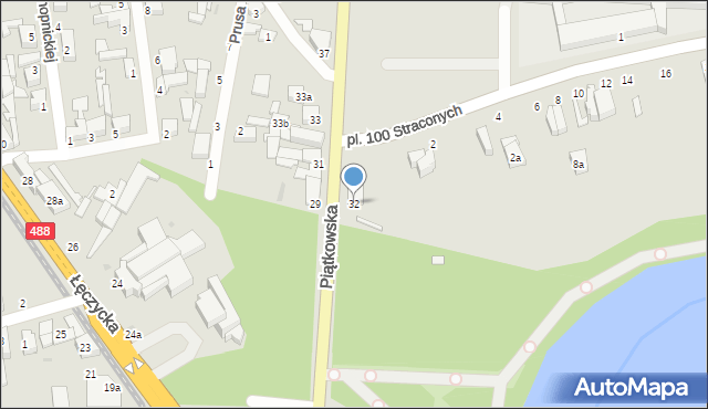 Zgierz, Piątkowska, 32, mapa Zgierz