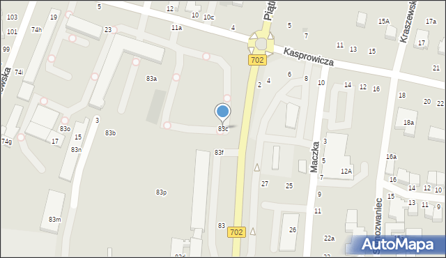 Zgierz, Piątkowska, 83c, mapa Zgierz