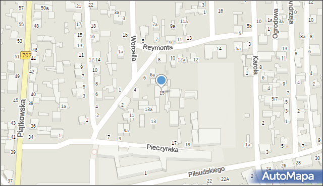 Zgierz, Pieczyraka Stanisława, 15, mapa Zgierz