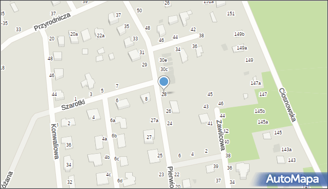 Zgierz, Pierwiosnków, 28, mapa Zgierz