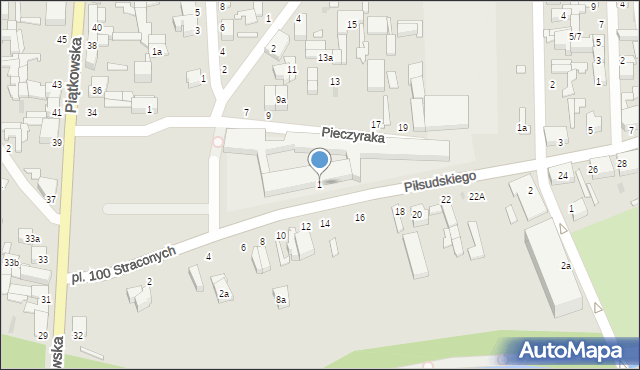 Zgierz, Piłsudskiego Józefa, marsz., 1, mapa Zgierz