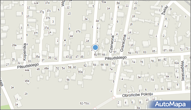 Zgierz, Piłsudskiego Józefa, marsz., 51, mapa Zgierz