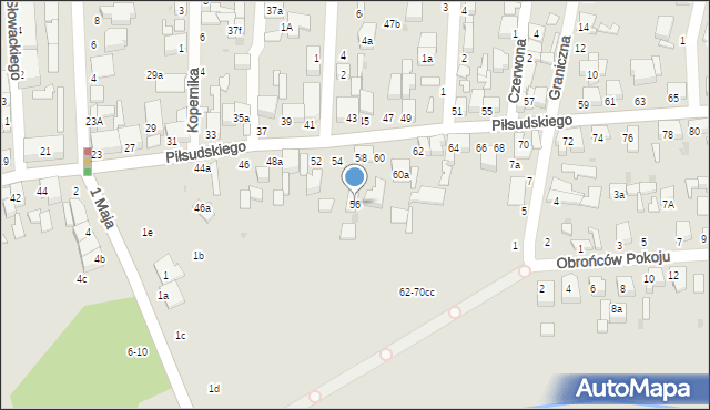 Zgierz, Piłsudskiego Józefa, marsz., 56, mapa Zgierz