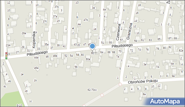Zgierz, Piłsudskiego Józefa, marsz., 62, mapa Zgierz