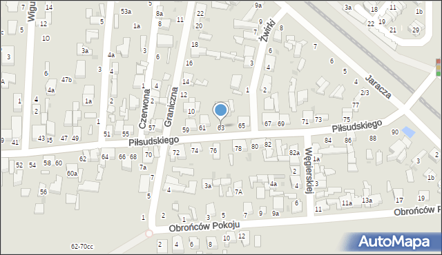 Zgierz, Piłsudskiego Józefa, marsz., 63, mapa Zgierz