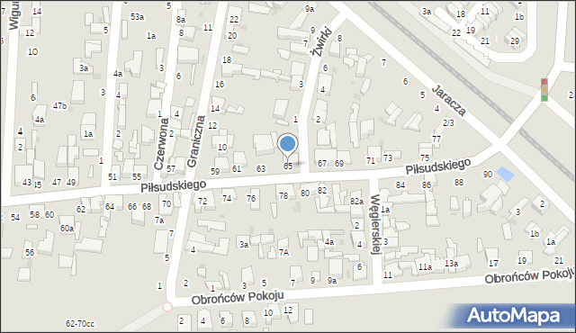 Zgierz, Piłsudskiego Józefa, marsz., 65, mapa Zgierz