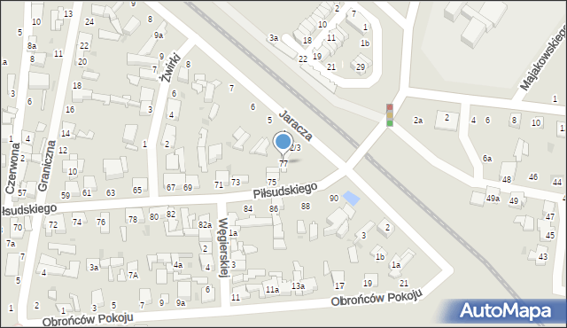 Zgierz, Piłsudskiego Józefa, marsz., 77, mapa Zgierz