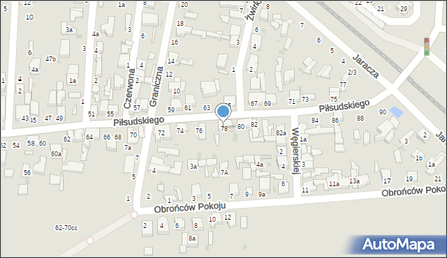 Zgierz, Piłsudskiego Józefa, marsz., 78, mapa Zgierz