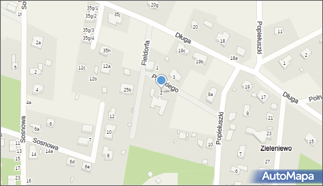 Zieleniewo, Pileckiego Witolda, rtm., 2, mapa Zieleniewo