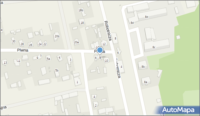Zielona, Piwna, 8, mapa Zielona