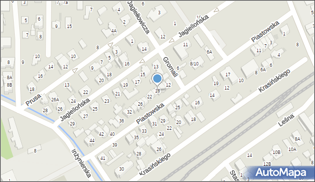 Zielonka, Piastowska, 18, mapa Zielonka