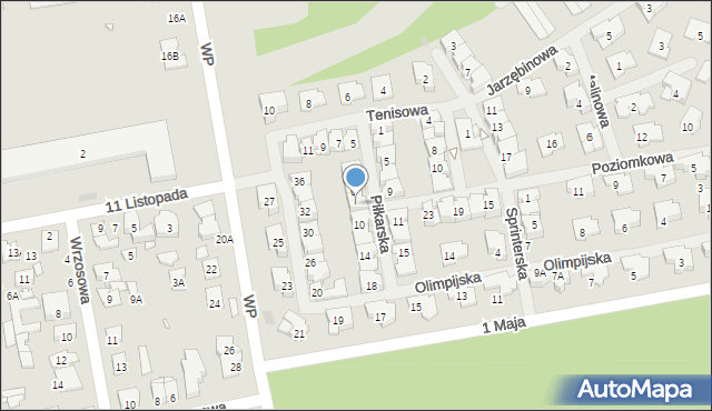 Zielonka, Piłkarska, 8, mapa Zielonka