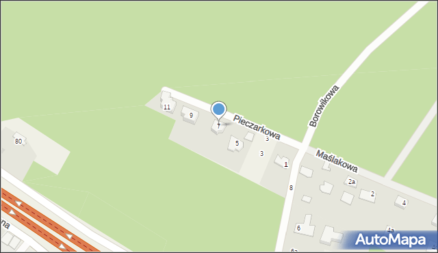 Zielonka, Pieczarkowa, 7, mapa Zielonka