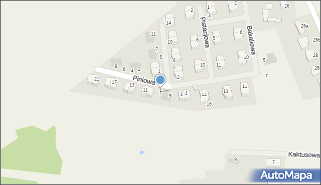 Zielonka, Piniowa, 7, mapa Zielonka