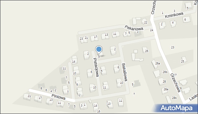 Zielonka, Pistacjowa, 3, mapa Zielonka