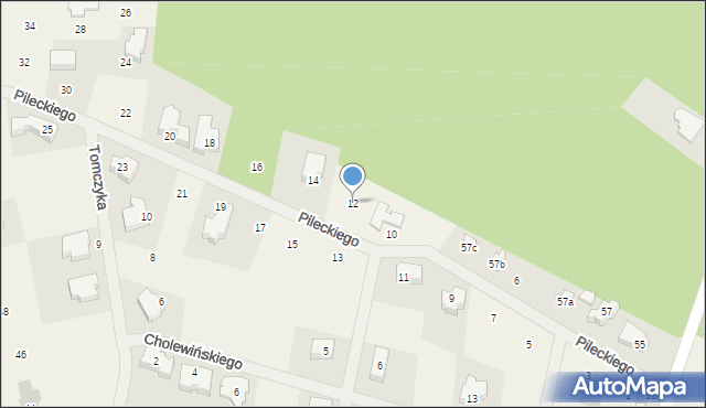 Zielonki-Wieś, Pileckiego Witolda, rtm., 12, mapa Zielonki-Wieś