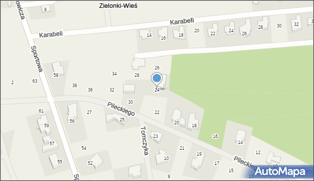 Zielonki-Wieś, Pileckiego Witolda, rtm., 24, mapa Zielonki-Wieś