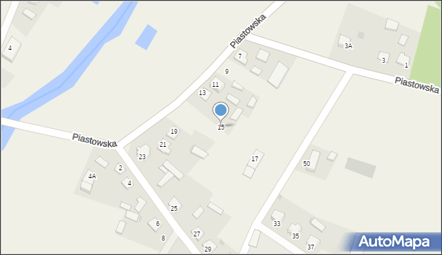 Zieluń, Piastowska, 15, mapa Zieluń