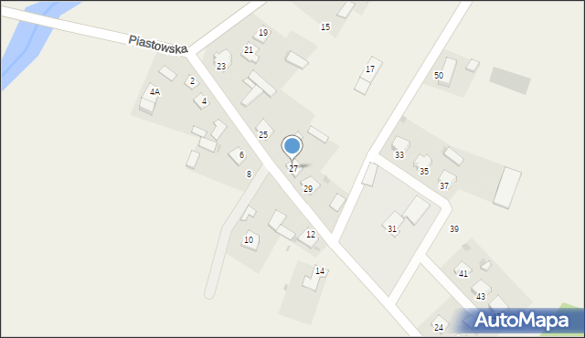 Zieluń, Piastowska, 27, mapa Zieluń