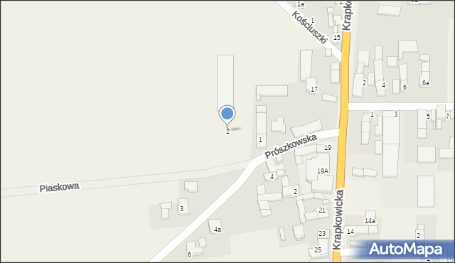 Źlinice, Piaskowa, 2, mapa Źlinice