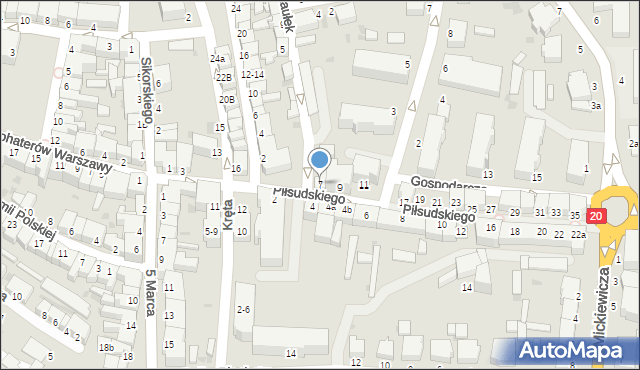 Złocieniec, Piłsudskiego Józefa, marsz., 7, mapa Złocieniec