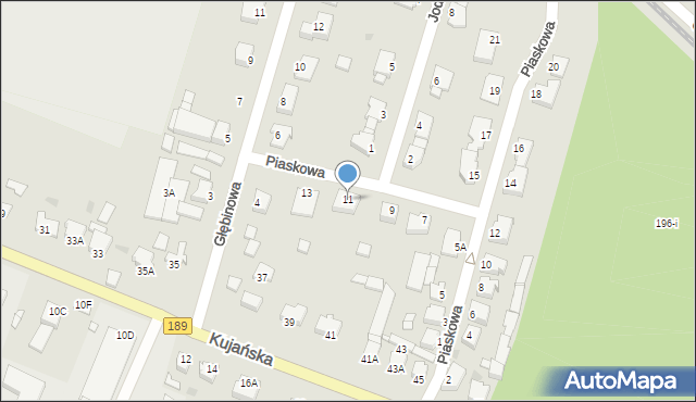 Złotów, Piaskowa, 11, mapa Złotów