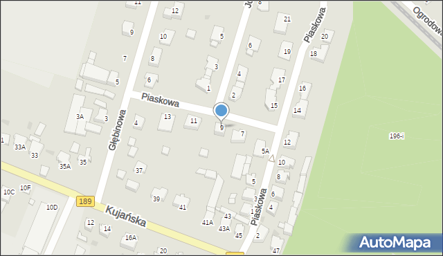 Złotów, Piaskowa, 9, mapa Złotów