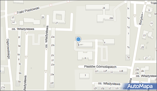 Żory, Piastów Górnośląskich, 6, mapa Żor