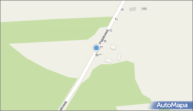 Zrębice, Piaskowa, 59, mapa Zrębice